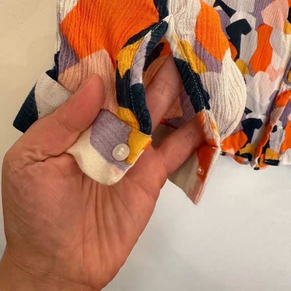 Compañia Fantastica shirred multicolor button up shirt - Picture 3 of 6